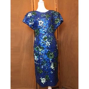 80s Party Dress, Sequin Dress, Carmen Marc Valvo